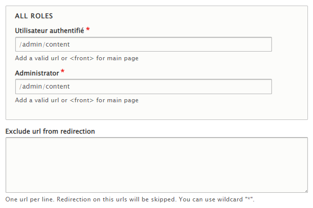 Redirect After Login : configuration Redirect After Login : configuration