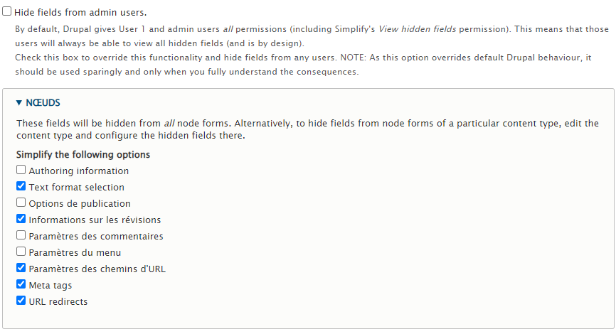 Simplify : configuration